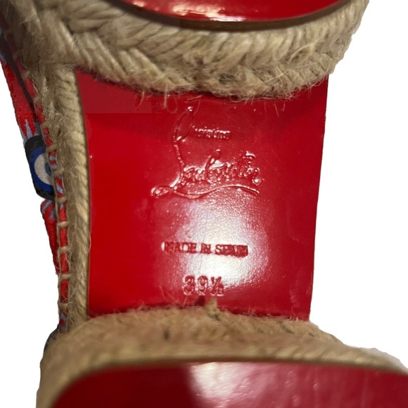 CHRISTIAN LOUBOUTIN Greekaba Blanca espadrilles evil eye platform EU 39.5 RARE - Picture 16 of 16